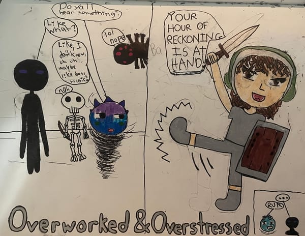 I did indeed have boss music on my headphones. Overworked and Overstressed: Special Minecraft Edition